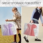 40 Inch Dance Garment Bags (3 Pack) – Clear PVC Costume Bags with 4 Zipper Pockets, and Hanging Design for Kids and Dancers, Perfect for Travel, Dance Competitions, and Closet Storage