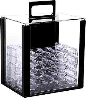 Pokerchip-Etui aus Acryl, 600/1000 Stück Kapazität, Pokerchip-Behälter, Pokerchip-Vitrine für Chips in Standardgröße
