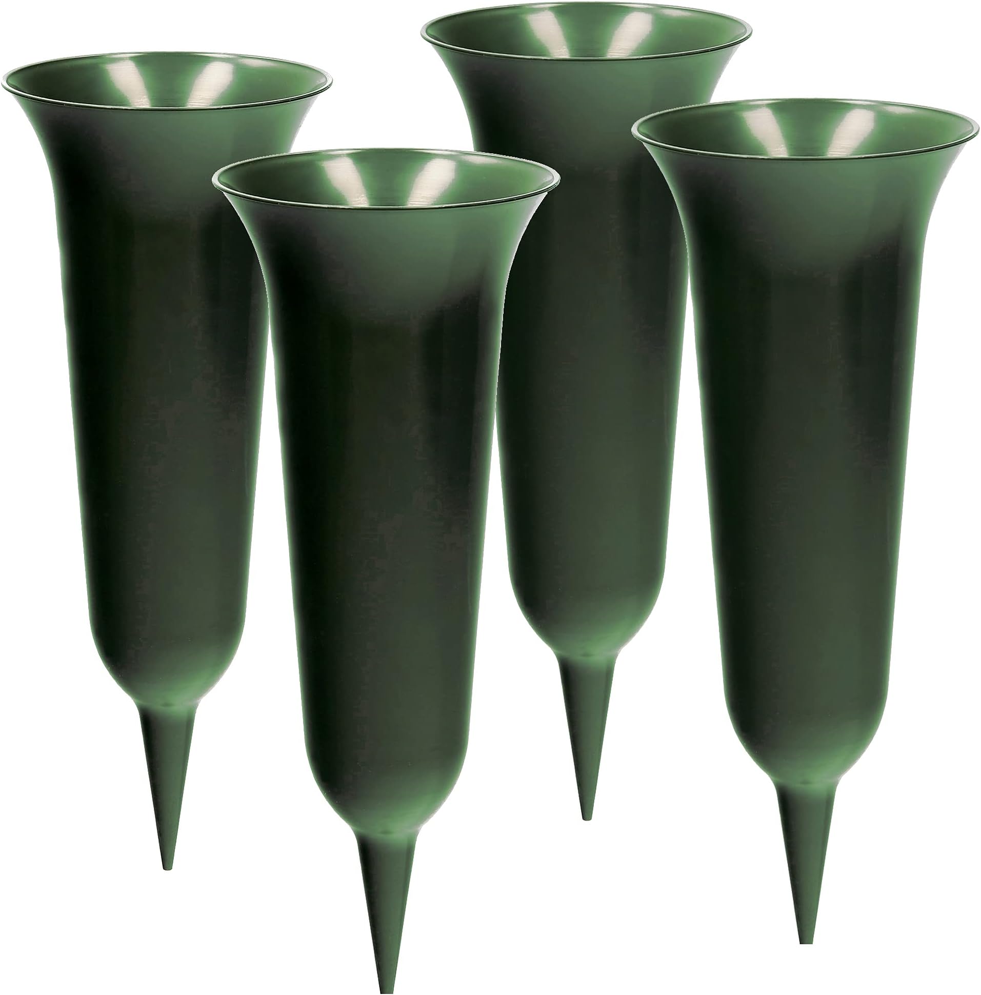TOATELU Grabvase mit Erdspieß, Steckvase als Grabschmuck, Vase für Friedhofsgräber, Grabdeko Kunststoff, Blumenvase für Grab, für Grabstein Grab Friedhof Dekorationen, Blau