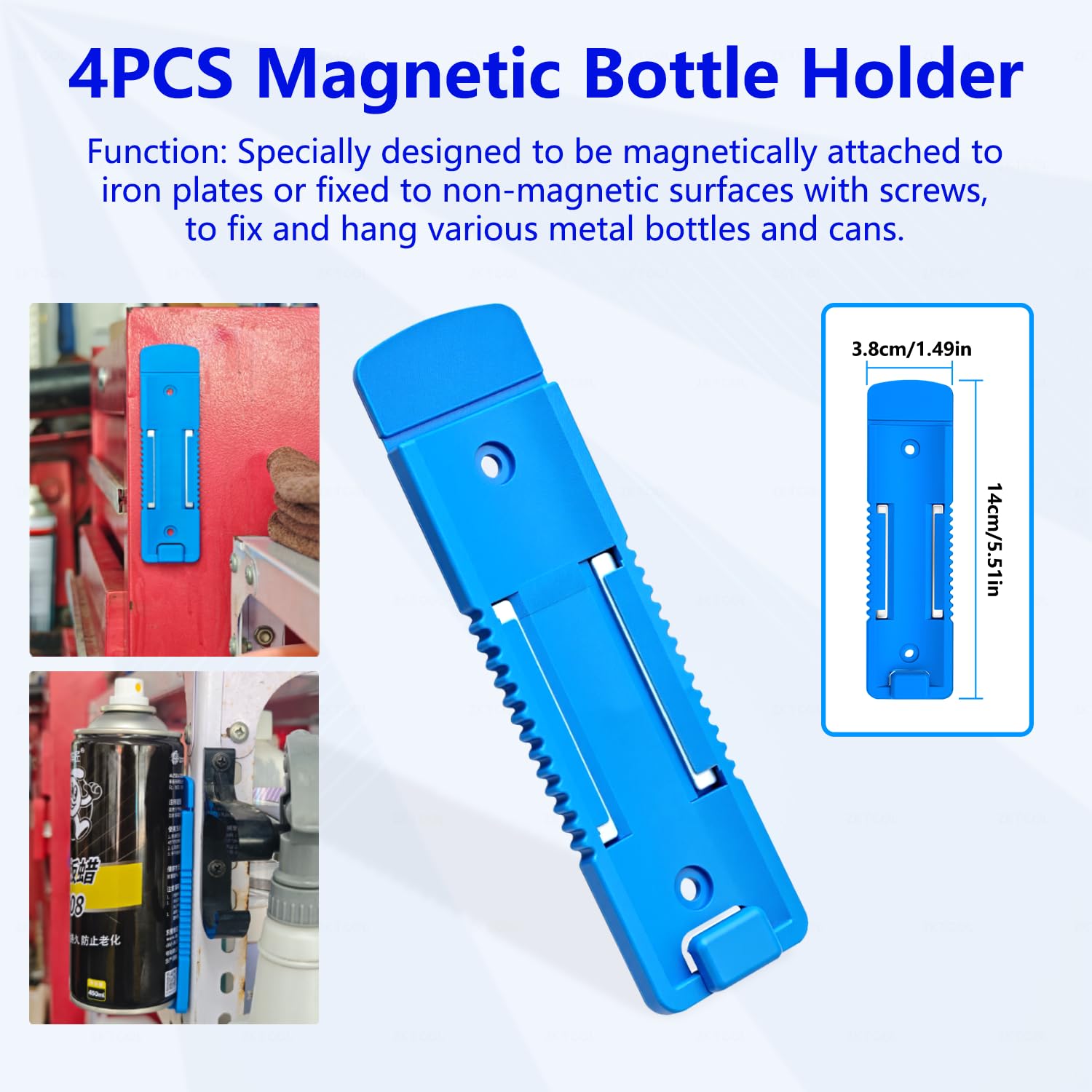 Porta Bombolette Spray Magnetico ZKTOOL 4 Pezzi: Organizza Lattine Di Metallo Su Pareti E Ripiani, Con Ganci Di Sicurezza