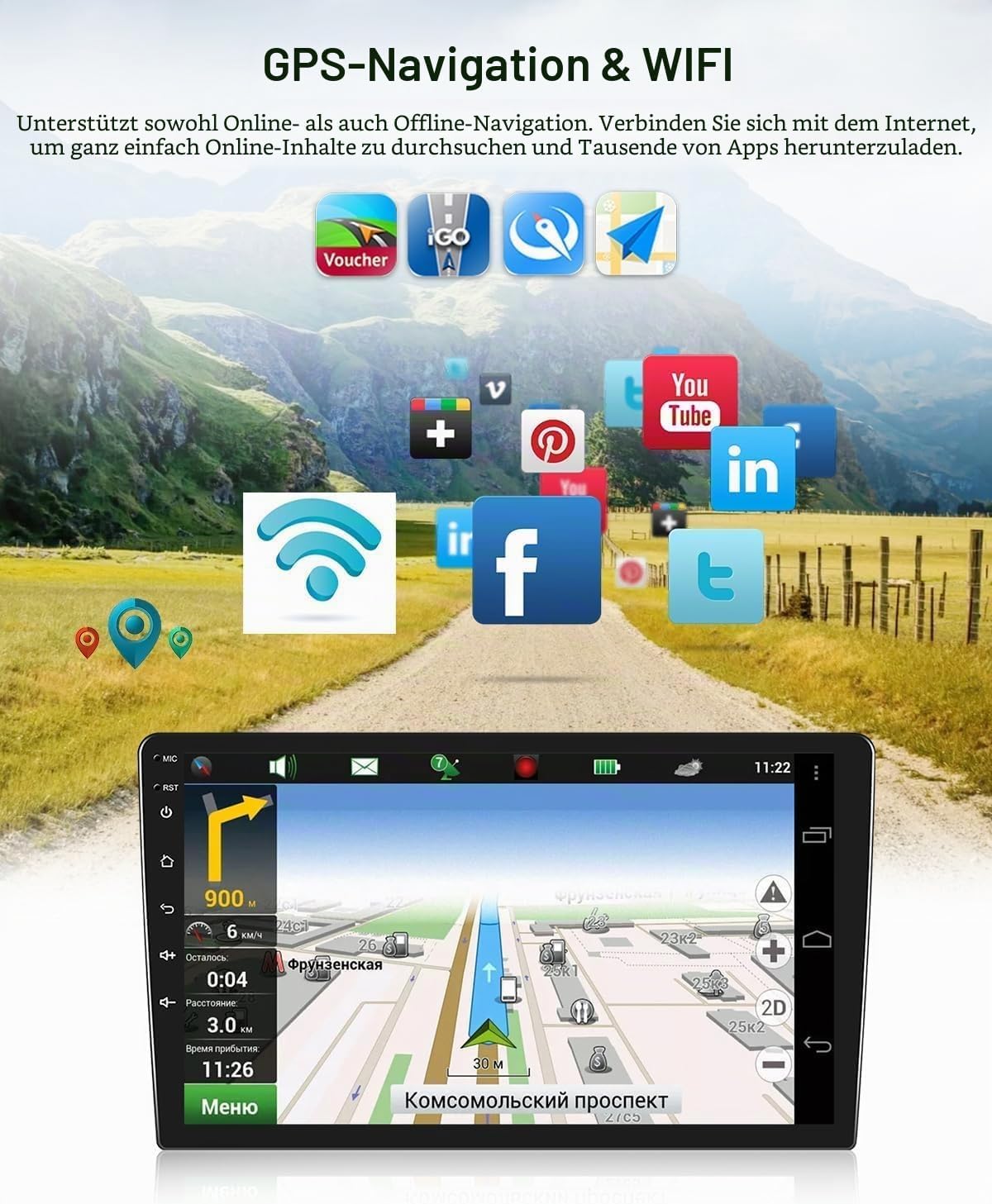 CAMECHO Radio Coche Android para Fiat Punto 2012-2015