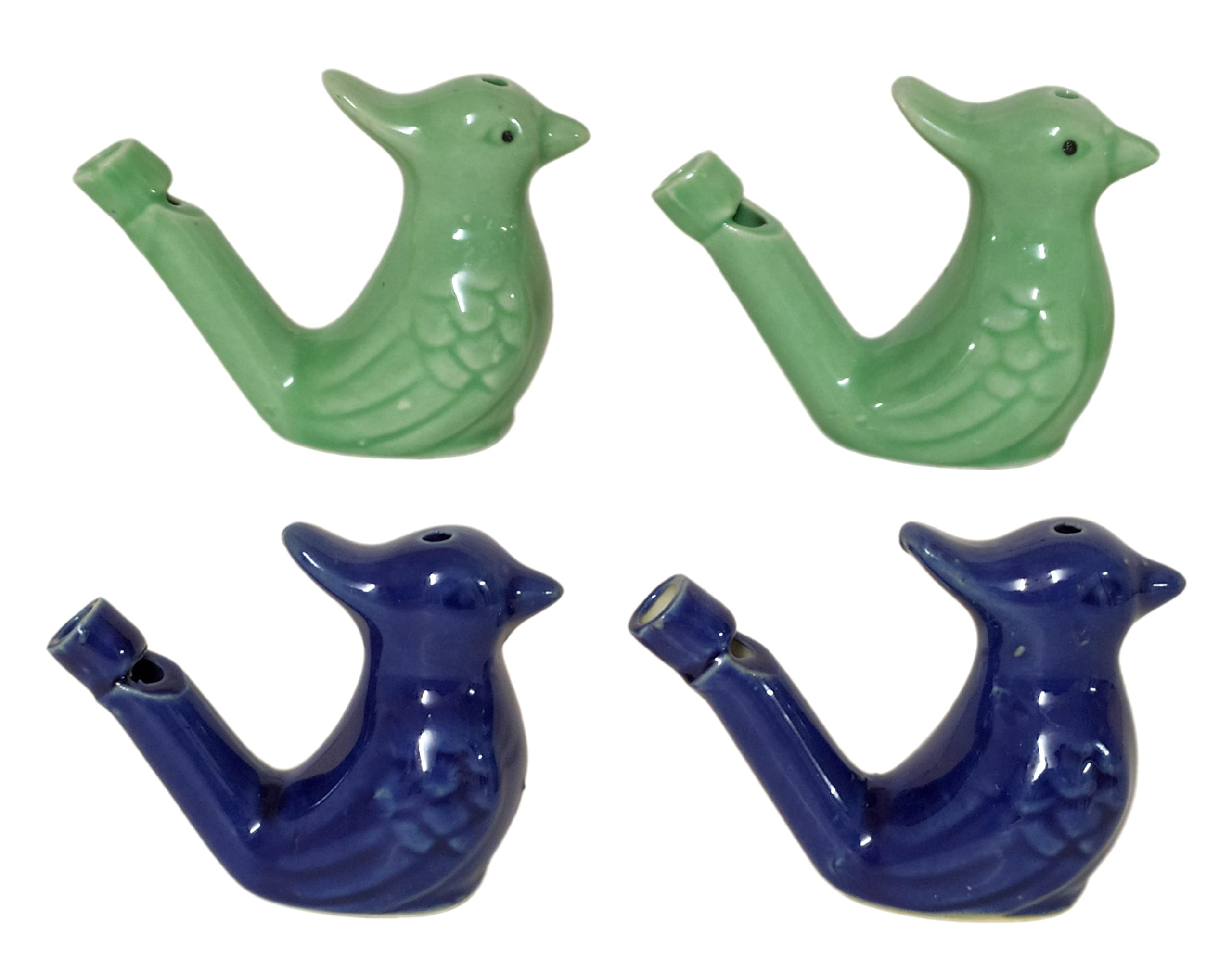 Set of 4 Indian Handmade Ceramic Water Whistle – Bird Shape Ceramic Musical Instrument Toy – Animal Figurative Chirping Sound BirdWhistle – Warbler WaterWhistle-image-38