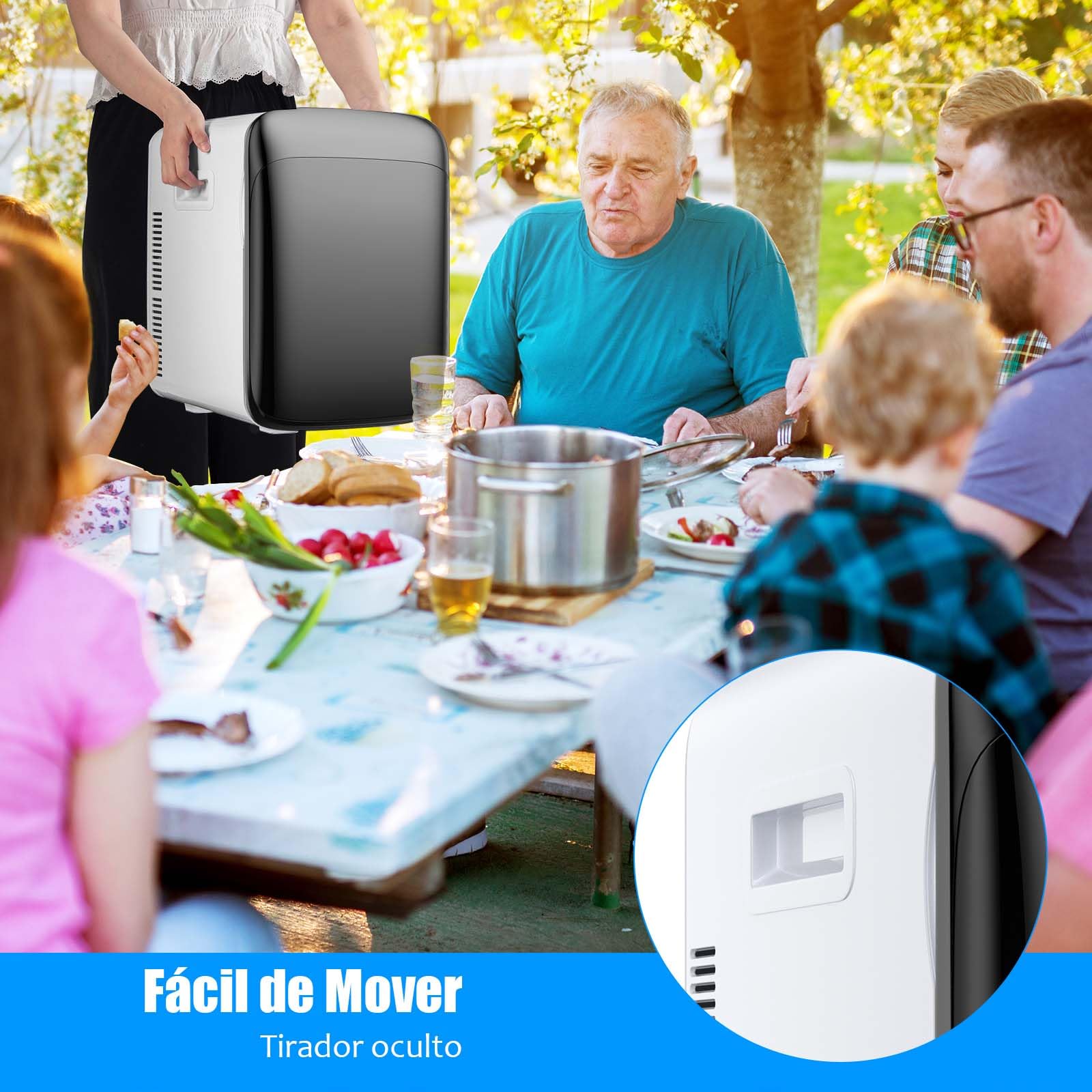 RELAX4LIFE Mini Nevera 15L Portátil -3 ℃ ~ 50 ℃ para Uso Doméstico Automóvil, Mini Nevera Nevera 1 Puerta con Enfriamiento Calefacción para Todas las Estaciones (Black)