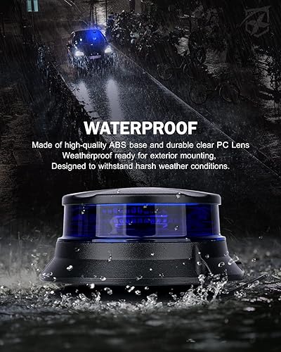 Miniatura 3 de Xprite Luz LED azul para techo con base magnética, advertencia estroboscópica de seguridad intermitente, luces de policía de seguridad para