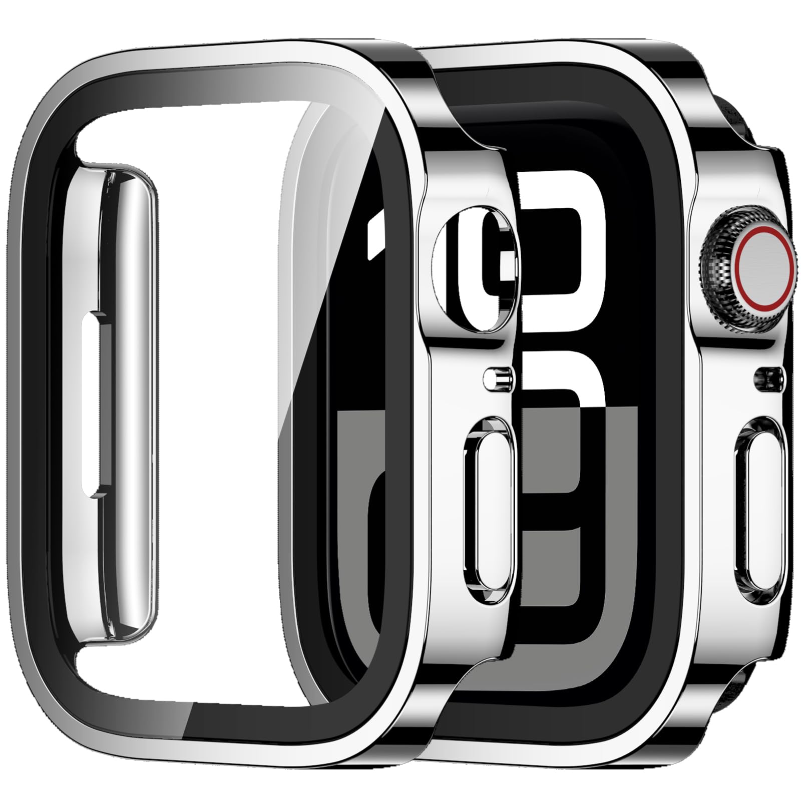 Amizee 2 Pack Case Compatible with Apple Watch Series 11/10 46mm Case with Built-in Screen Protector, Ultra-Thin Hard PC Straight Edge Anti-Scratch