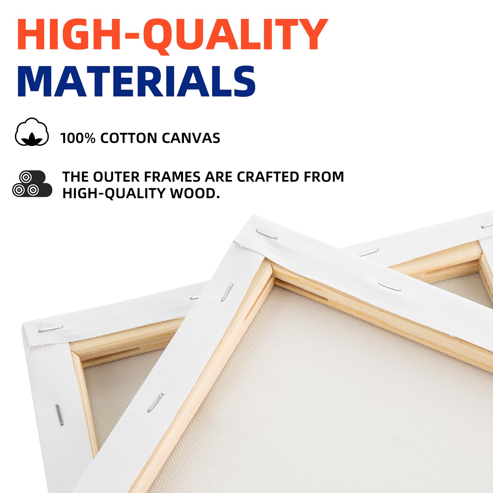 COOZEE Lot de 3 toiles tendues de 40 x 60 cm pour la peinture, pour débutants et artistes, cadre en bois tendu de 280 g/m² pour peinture acrylique, huile et aquarelle