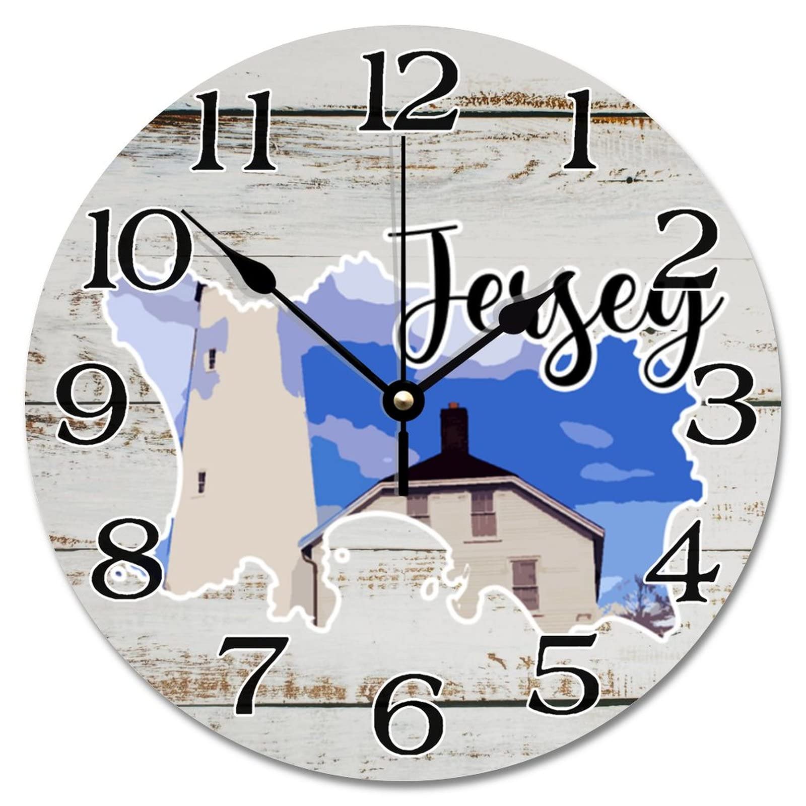 Horloge murale Jersey ronde décorative 30,5 cm silencieuse à piles