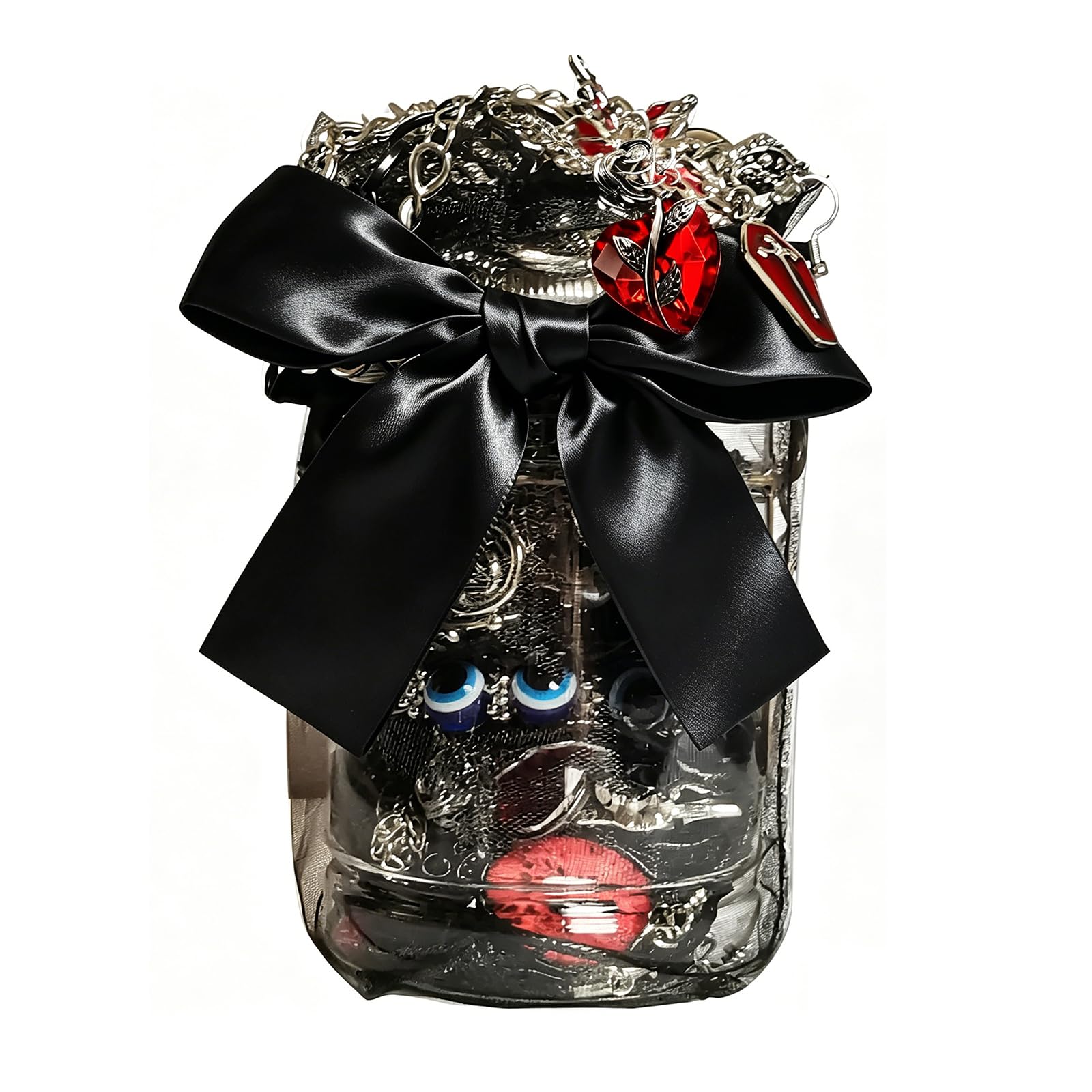 Mystery Jewelry Jar Bundle - 40-45 Piece Jewelry Box for Women, Goth Jewelry Boho Mixed Set (Necklace, Earrings, Rings and Bracelets) Alternative Fashion Romantic Present for Her