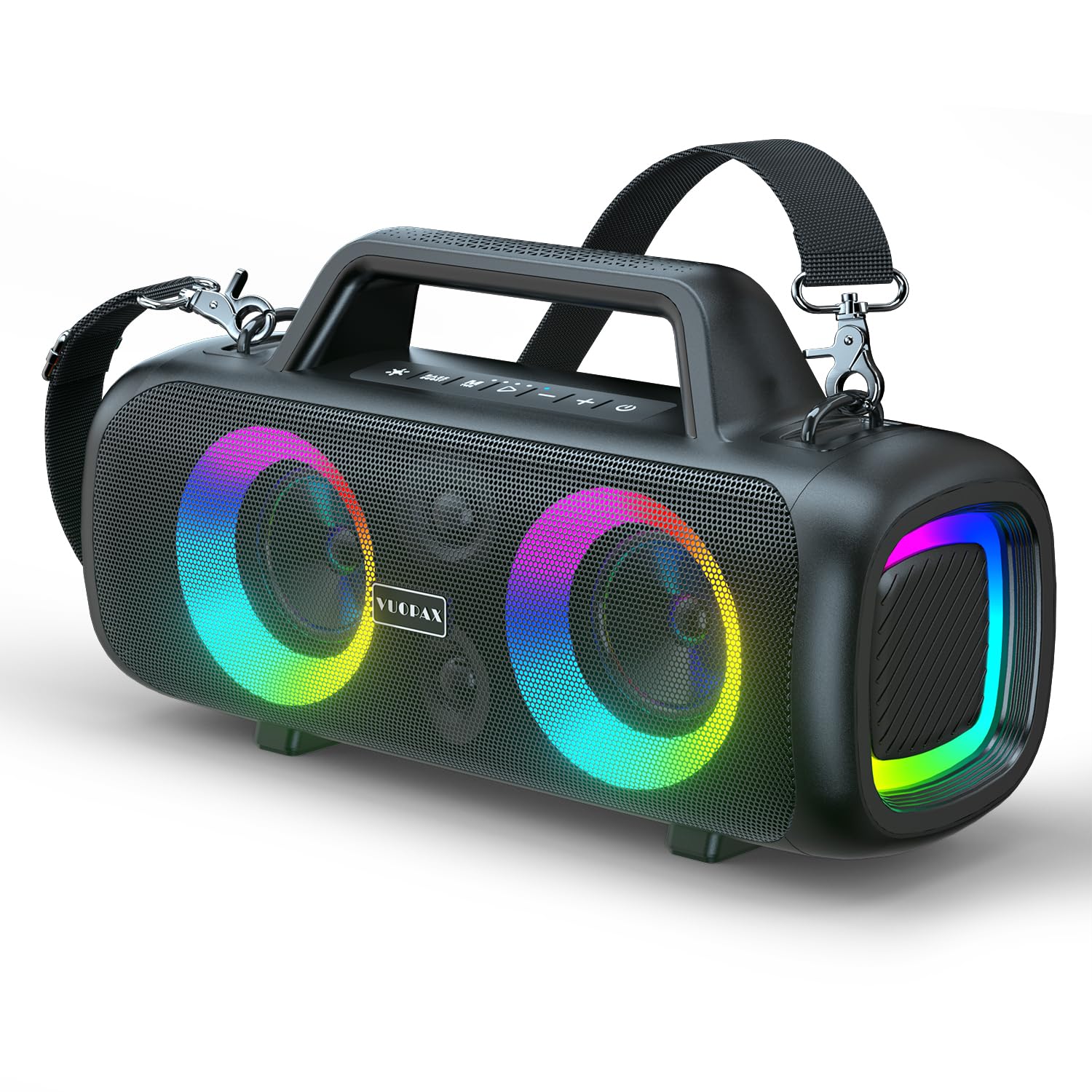 Cassa Bluetooth Portatile, 140W Potente con 2 Subwoofer e 2 Tweeter, Impermeabile IP65 per Esterni, Batteria 24h, Luci RGB, per Feste, Giardino, Spiaggia - Connessioni AUX/USB/TF e TWS
