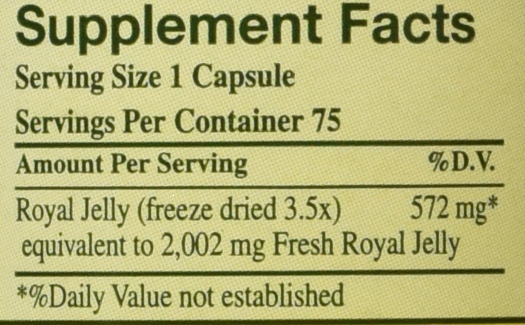 100% Pure Freeze Dried Fresh Royal Jelly - 2000 mg YS Eco Bee Farms 75 Caps - Image 3