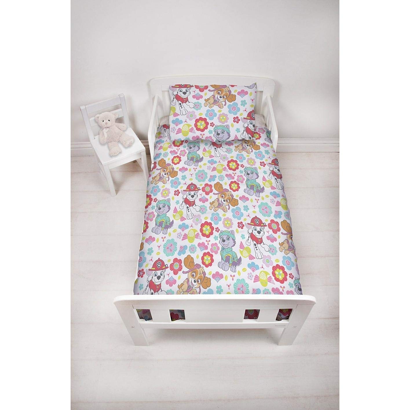 Paw Patrol Blue, Red, Yellow Bright Junior Toddler Duvet Cover & Pillowcase Set