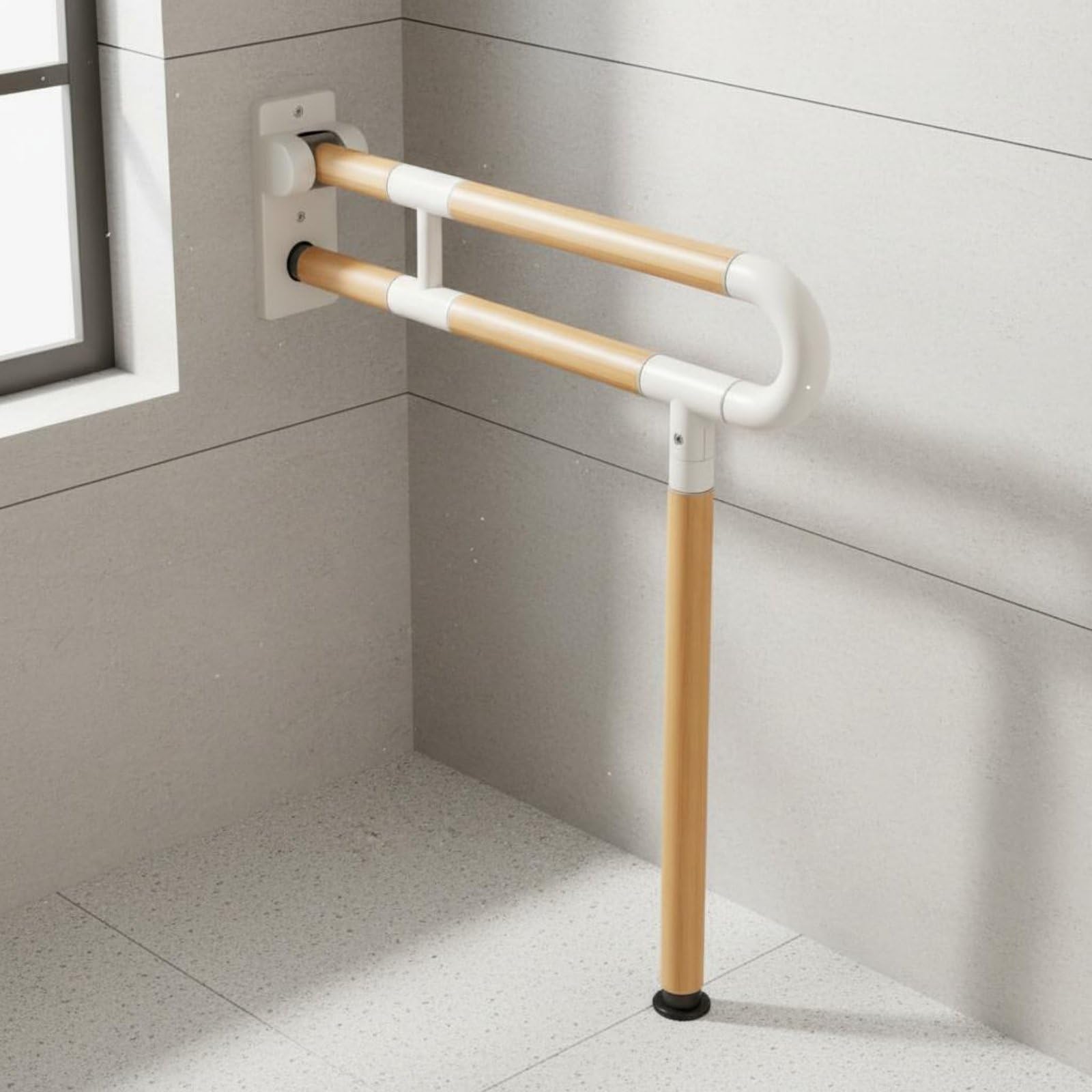 Harilla Corrimano per Toilette Barra di Sostegno Maniglia Binario di Supporto Pieghevole in Alluminio Stabile Adatto Donne Uomini Bagno Casa Ospedale Hotel, 60CM
