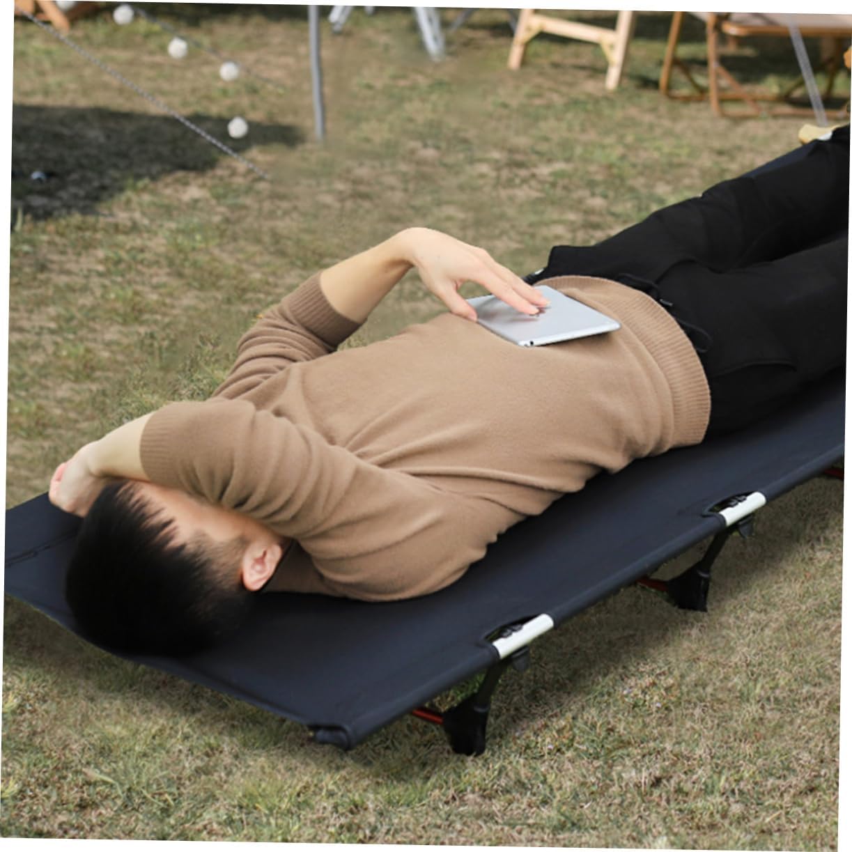 Milisten Portable Folding Camping Cot Bed for Outdoor Use Compact Bed for Travel and Hiking Lightweight Easy to Store Design for Camping and Guest Needs