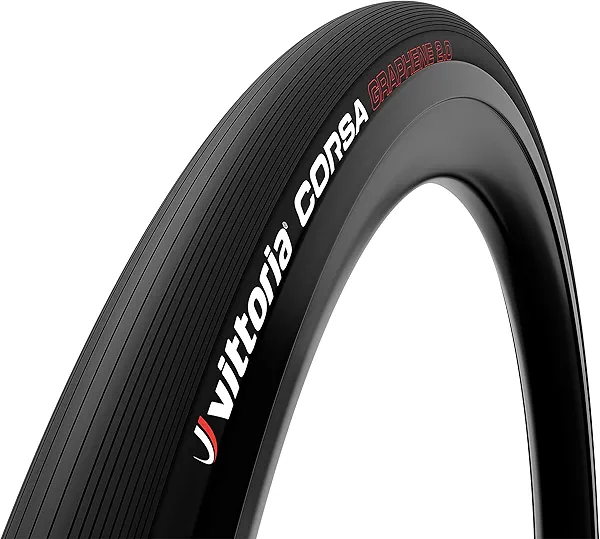 Vittoria Corsa Graphene 2.0 - Race Road Bike Tire - Foldable Bicycle Tires for Competition (700x25c, Full Black)