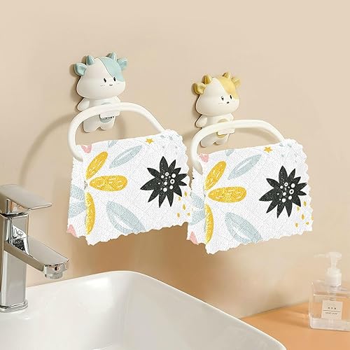 Miniatura 6 de Colorful Flowers Hand Towel Microfiber Oven Funny Kitchen Tea Towels Kitchen Towels Absorbent Christmas Hand Towels for Kitchen