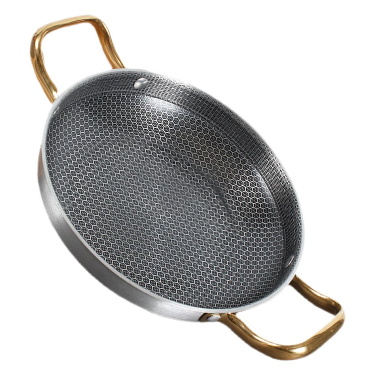 Poêle à frire acier inoxydable fond nid d'abeille induction et gaz