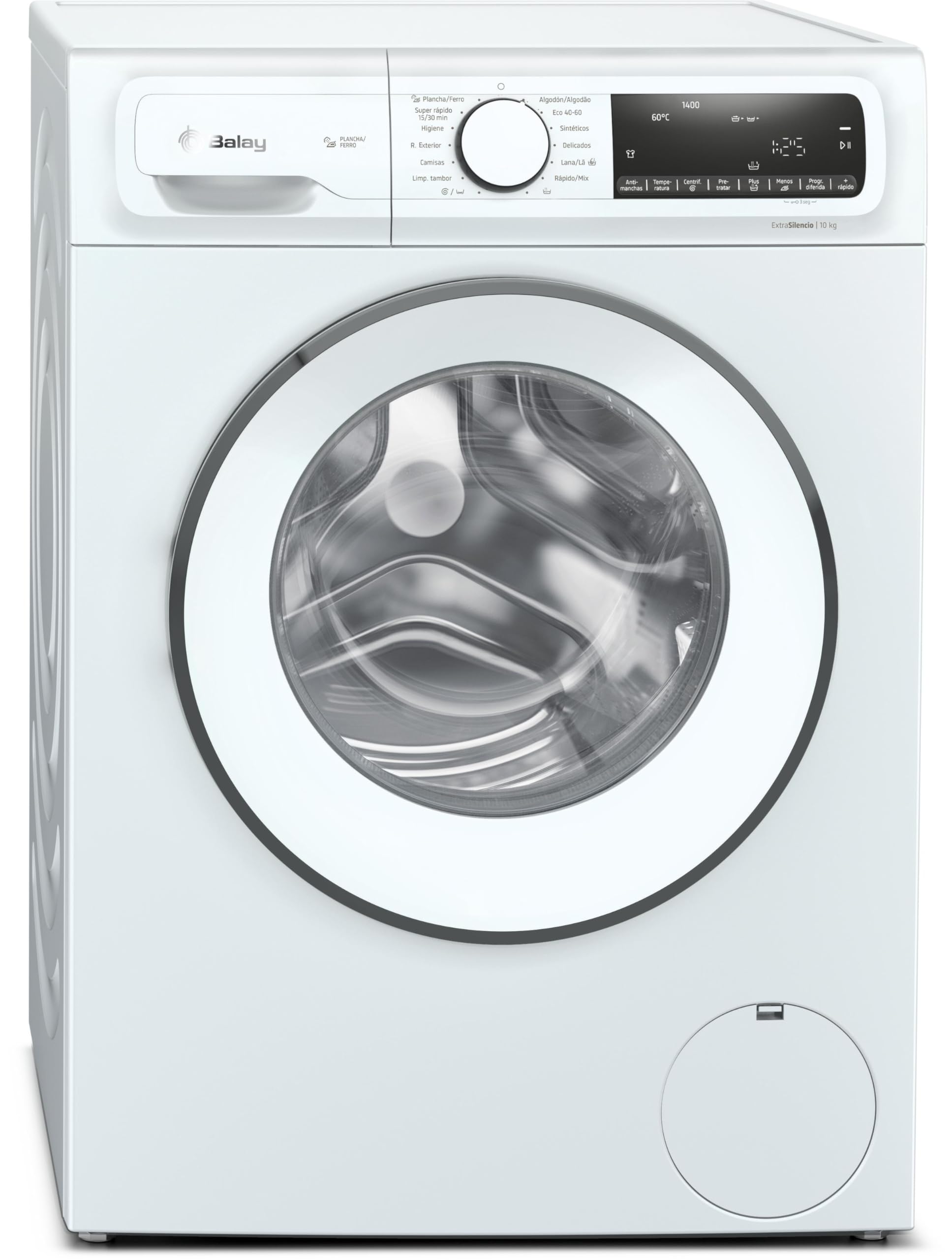 Balay – Washing Machine, Free Installation, 10 kg, Iron Program, Super Fast Program 15/30 min., Silent, White, 3TS3107BD