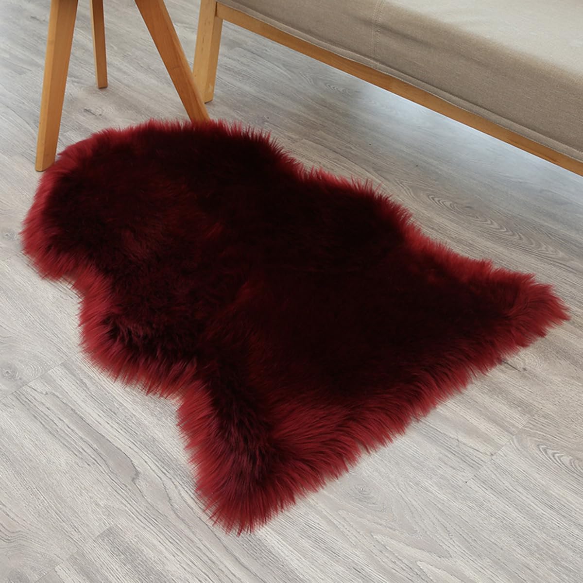 Tapis doux antidérapant en fourrure synthétique anti-glisse