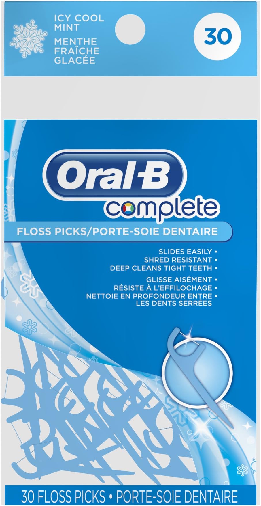 TSN Oral-b Complete Floss Picks, Icy Mint, 30 ct
