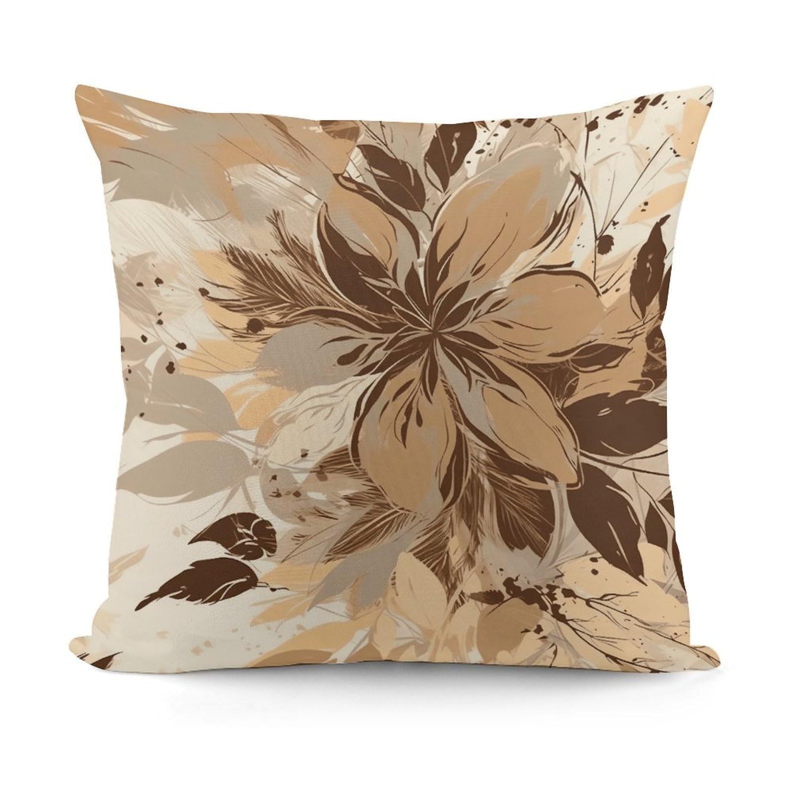 VstaDank Brown Leaves Throw Pillow Cover Soft Square Cushion Cover Art Artwork Pillow Covers Mordern Couch Pillow Covers Decorative Cushion Case for Chair Couch Bedroom Living Room