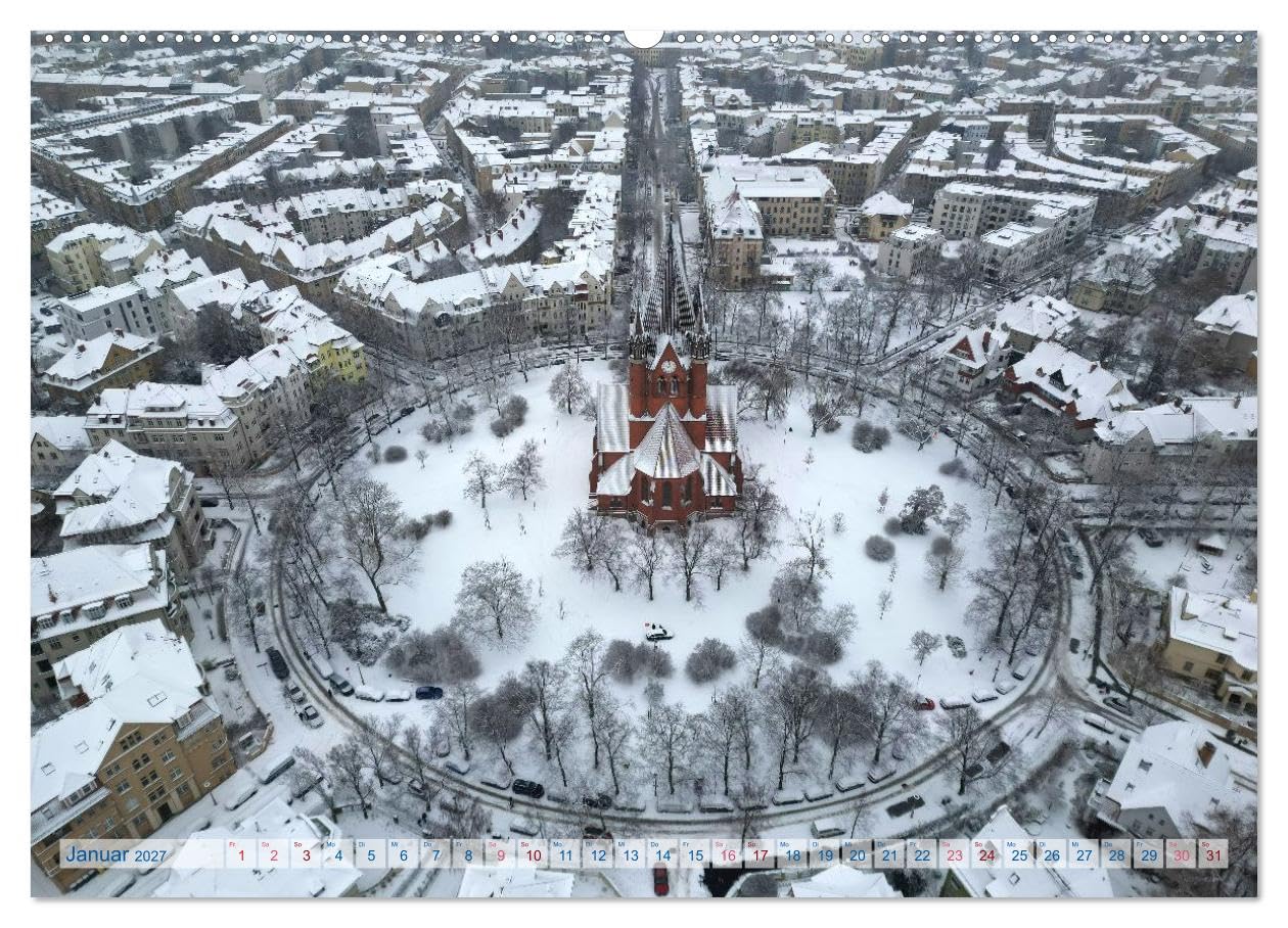 CALVENDO · HALLE SAALE - NEUE PERSPEKTIVEN (Kalender 2027) | DIN A2 Querformat · Wandkalender · Halle aus der Sicht einer Drohne neu entdeckt