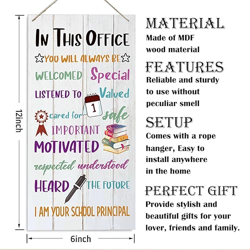 Miniatura 2 de Principle - Letreros de decoración de oficina, letrero inspirador de pared, placa decorativa de madera colgante de madera, decoración para la