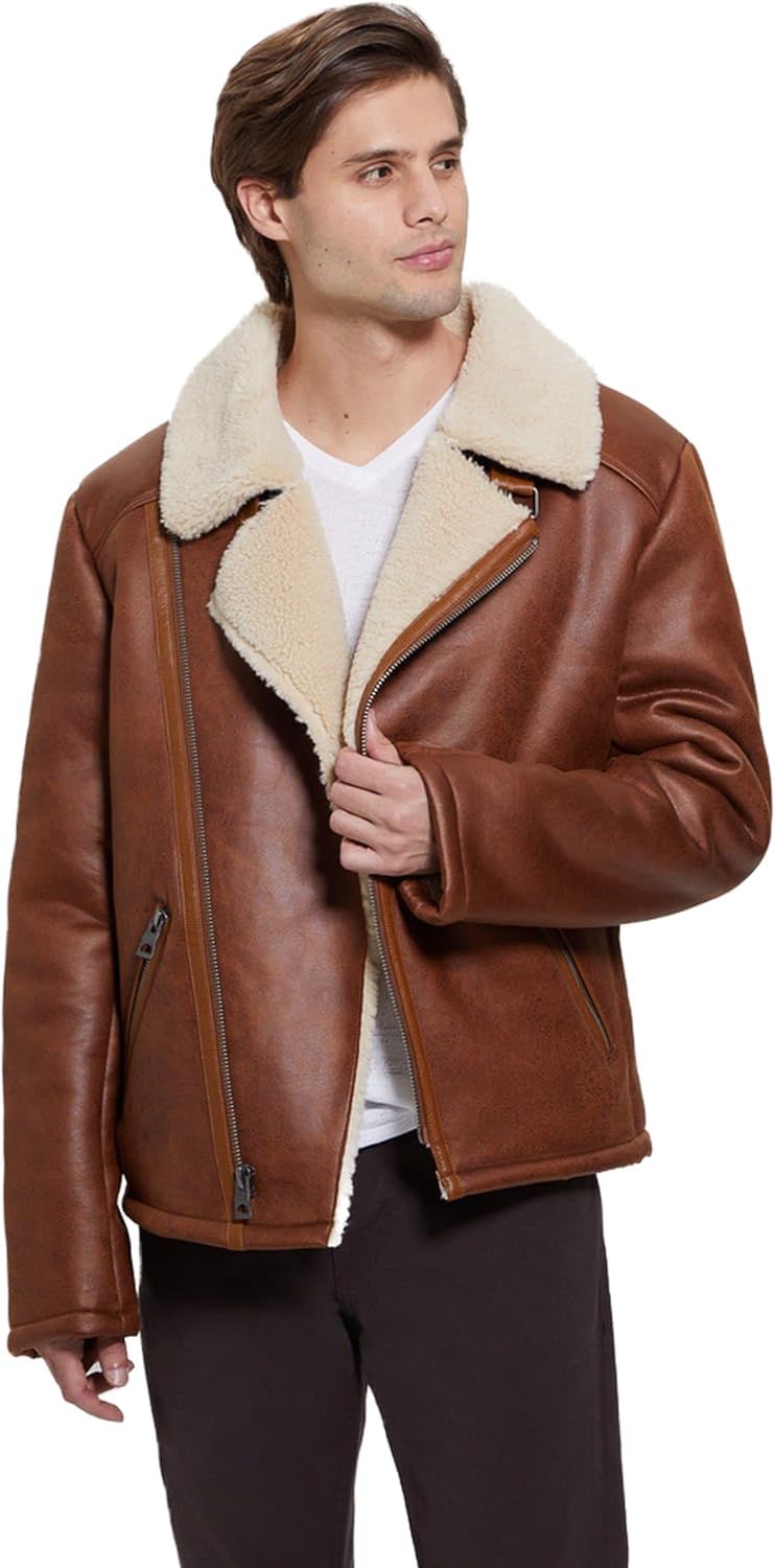 GUESS Men's Toni Df Jacket Faux Shearling