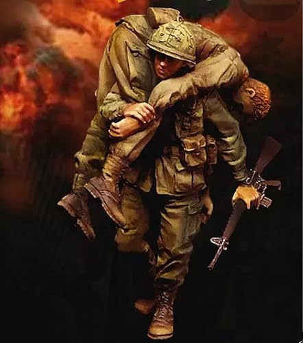 135 Tema de guerra militar Guerra de Vietnam Ejército de Estados Unidos Rescate Camaradas en armas Kit de modelo de resina (2 personas) sin montar y