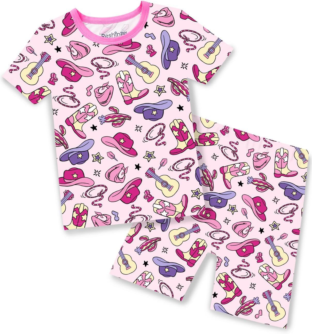 Bamboo Viscose Toddler Unicorn Mermaid Girls Kids Pajamas Short Sleeve Summer Cool ...