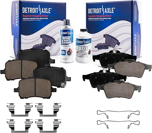Miniatura 28 de Detroit Axle - Kit de freno para pastillas de freno de cerámica Ford Mustang Base GT 2000 2001 2002 2003 con repuesto de hardware delantero y trasero