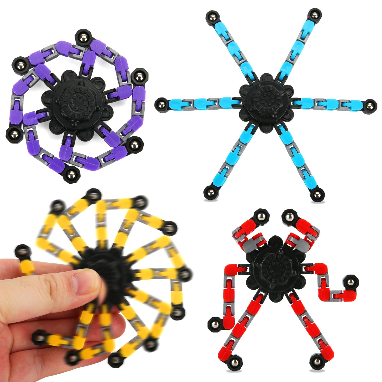 Photo 1 of ***SIMILAR ITEM***
4 Pack Transformable Fidget Spinner Fidget Toys Set, Fidget Spinner Transformable,Sensory Fidget Toys Stress Relief and Anti Anxiety Toys for Kids and Adults Gift for Christmas Birthday Party Favor