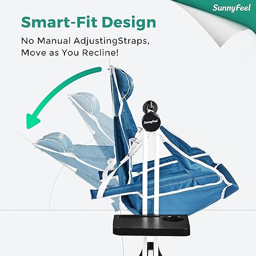 Miniatura 4 de SUNNYFEEL Silla de camping tipo hamaca, silla de campamento oscilante de gran tamaño, sillas hamaca portátil con soporte para tazas, alfombrilla de