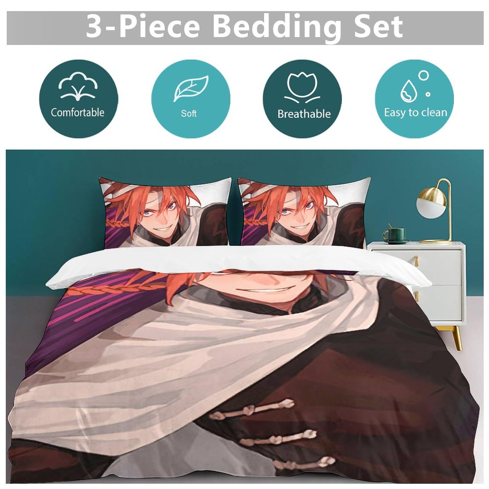 Amazon.co.jp: 布団カバー シングル・3点セット 銀魂 神威 寝具カバー