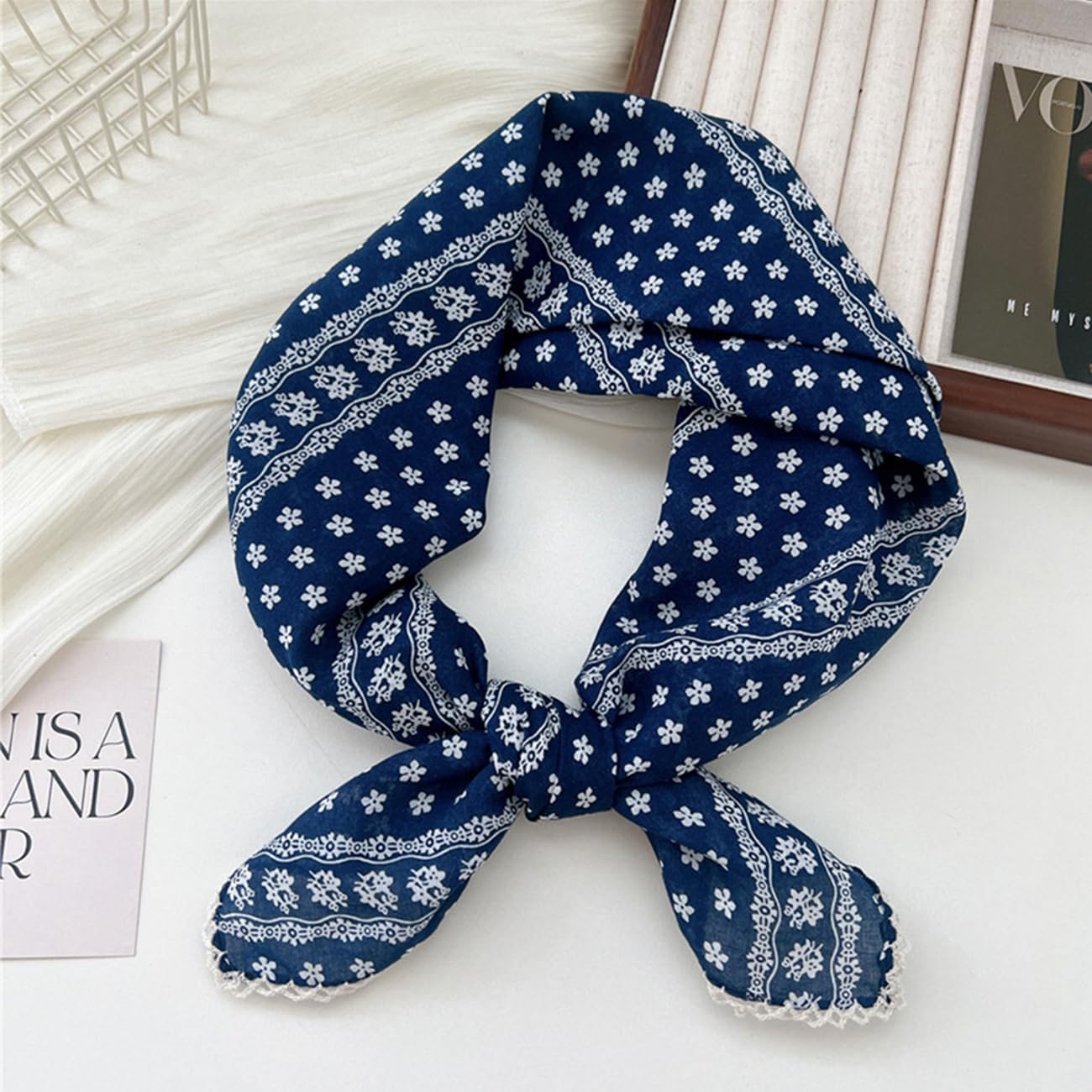 2 Pack Large Cotton Bandana Headband, Head Wrap, Protective Coverage, Hair Neck Scarf for Women 28 x 28 inch - Image 2