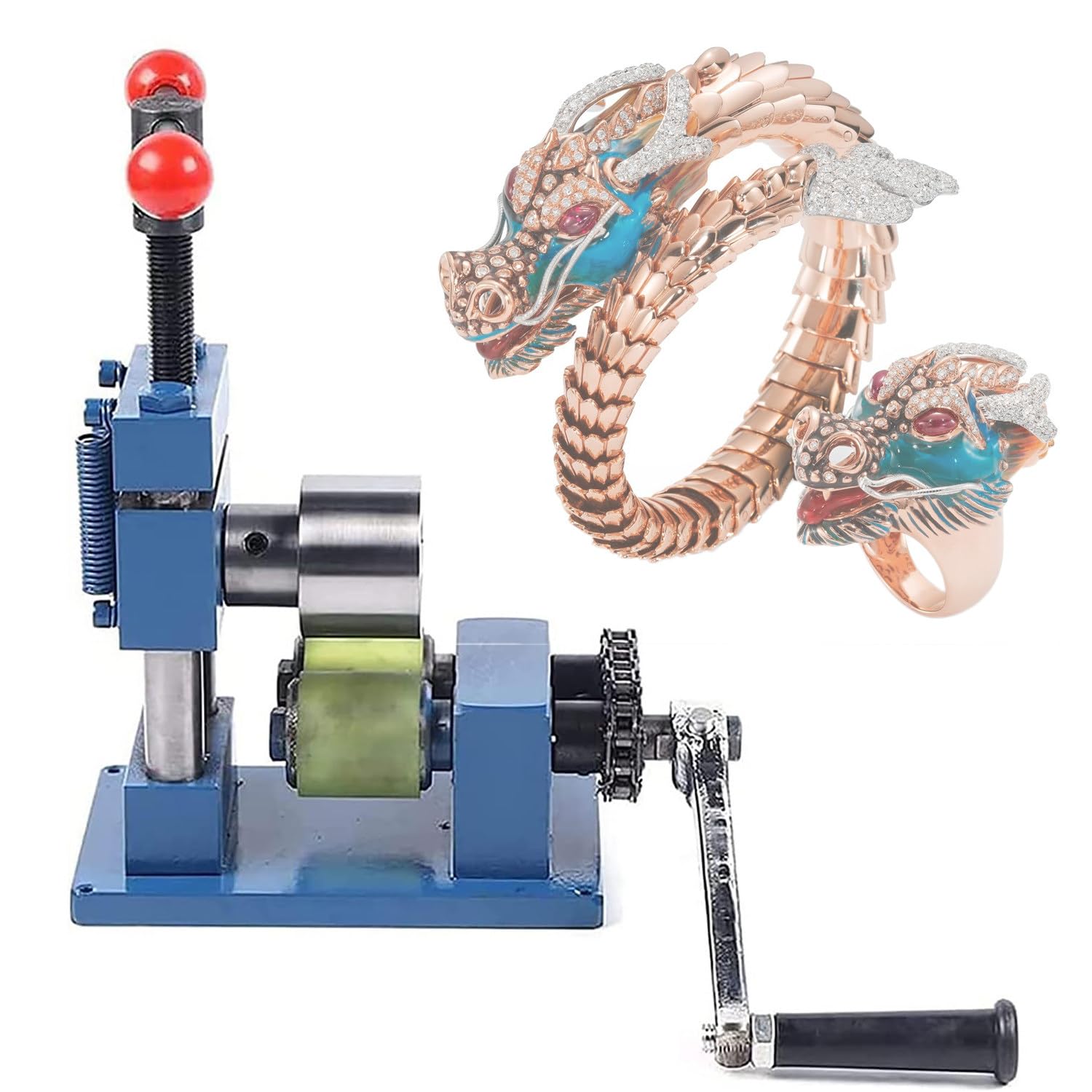 ANXYYDS Ring Jewelry Bending Press Machine, Ring Bender Presser Tool Multi-Function Press Brake Forming Machine for Processing Rings Bracelets Earrings Etc.