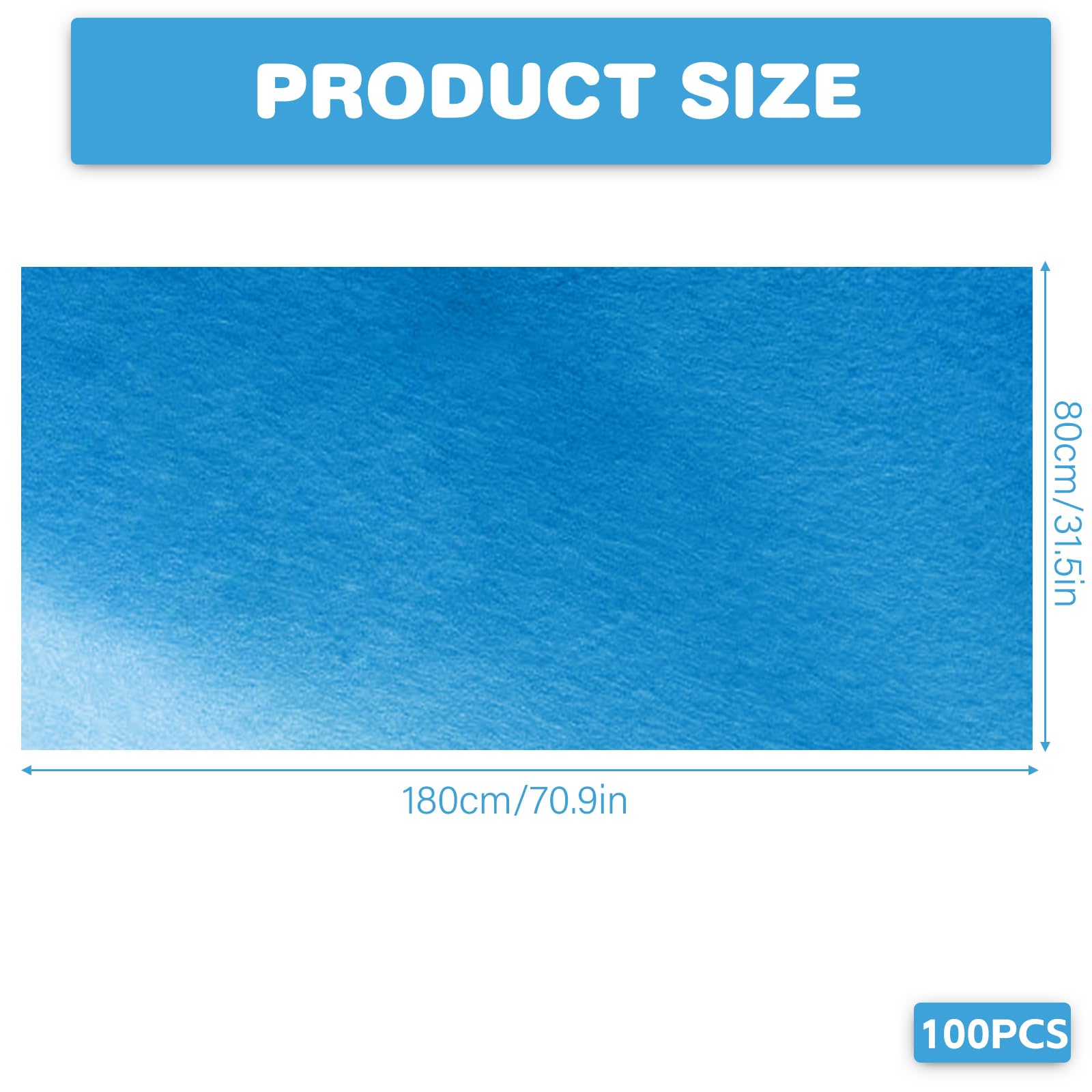 100 piezas desechables para camillas de masaje, cubrecamas de masaje, sábanas desechables de tela no tejida, para salón de belleza, spa, masaje, hoteles, 180 x 80 cm, color azul