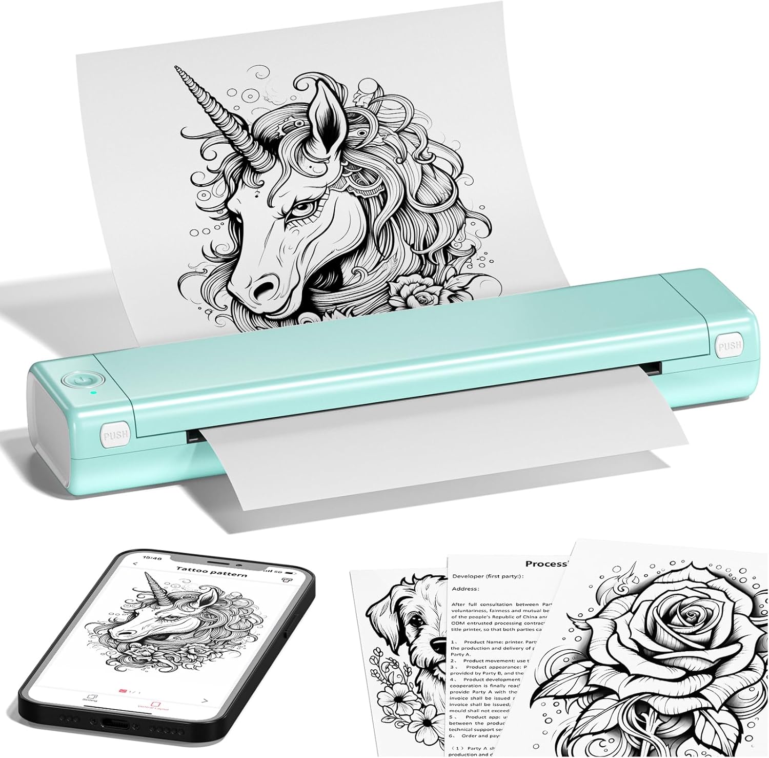Itari M08F Tattoo Machine Support Transfer Paper, Stencil Printer for Tattooing Support Phone & Laptop,Tattoo Printer Copier Kit for Tattoo Artist & Beginner