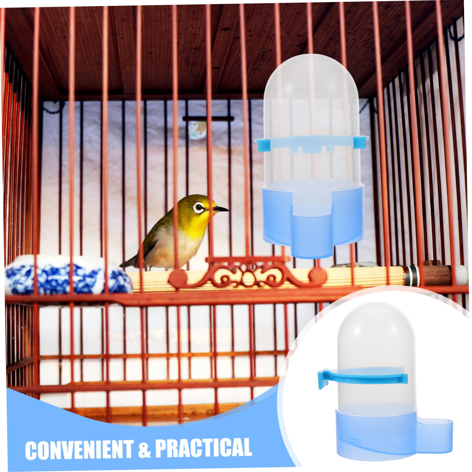 BESPORTBLE 5pièces Mangeoire Automatique pour Oiseaux Abreuvoir Multi-Usage avec Distributeur Eau Nourriture pour Volatiles Design Pratique Et Compact Accessoire pour Cage à Oiseaux