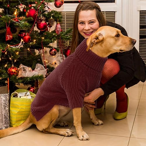 Miniatura 6 de IECOii Suéter para perro XXXL, suéteres de Navidad para perros extragrandes, hembras y niños, ropa de punto de cuello alto para mascotas, para