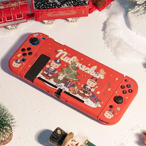 Vista 7 de GeekShare Funda protectora delgada compatible con Nintendo Switch y Joy-Con - Absorción de golpes y antiarañazos - Muñeca de Navidad
