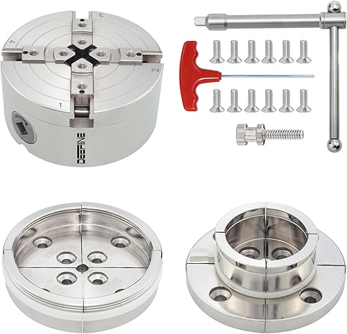 Juego de mandril de torno de madera de 4 pulgadas con rosca de 8 tpi, juego de mandíbulas de torneado de madera de 4 mandíbulas autocentradas en