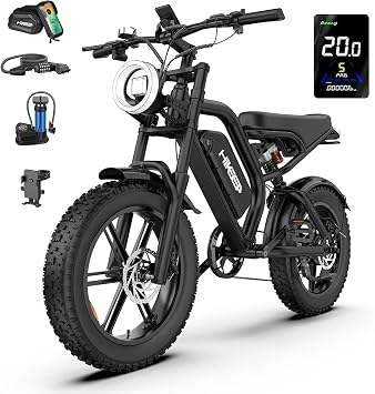 K6-G Electric Bike for Adults, 1500W Peak Motor, 20 Inch Fat Tire Ebike