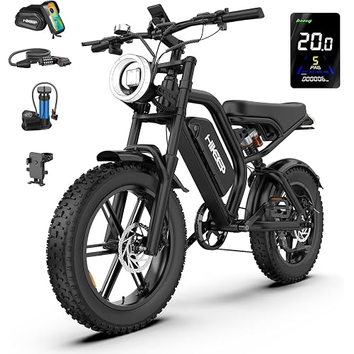 K6-G Electric Bike for Adults, 1500W Peak Motor, 20 Inch Fat Tire Ebike