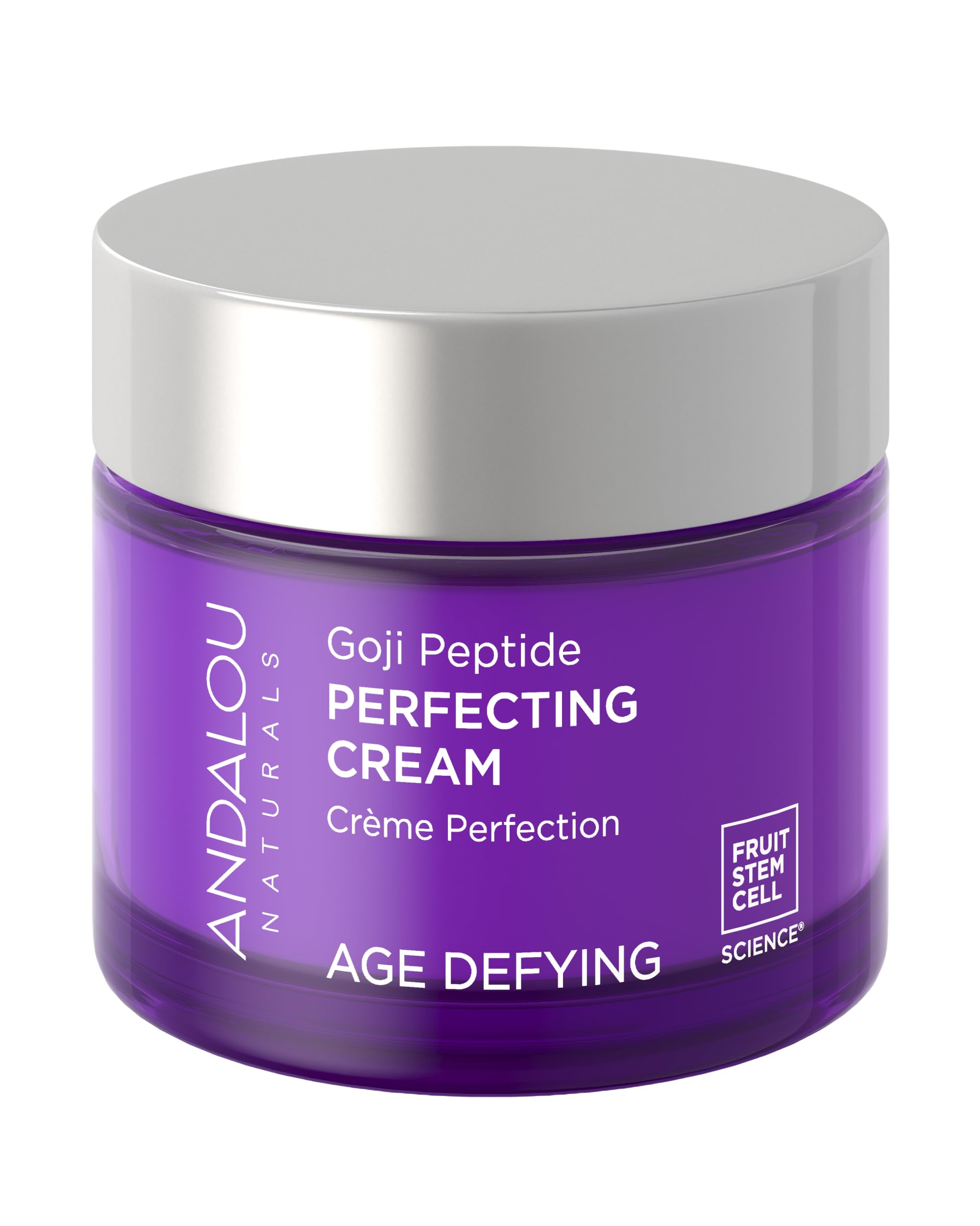 Andalou Naturals Goji Peptide Perfecting Cream - Age Defying Face Moisturizer with Resveratrol, CoQ10 - Supports Skin Collagen and Elastin, Improves Appearance of Wrinkles & Signs of Aging - 1.7 fl oz