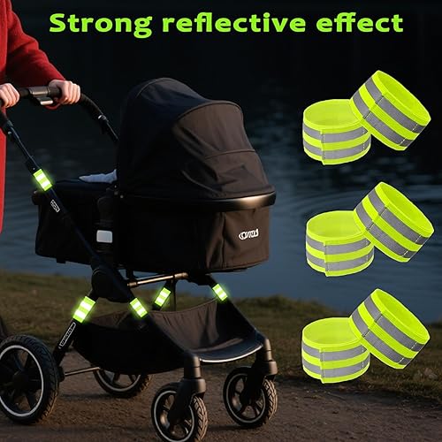 Miniatura 7 de Paquete de 6 bandas reflectantes para cochecitos de alta visibilidad, reflectantes, reflectantes, reflectores, de seguridad, identificador de