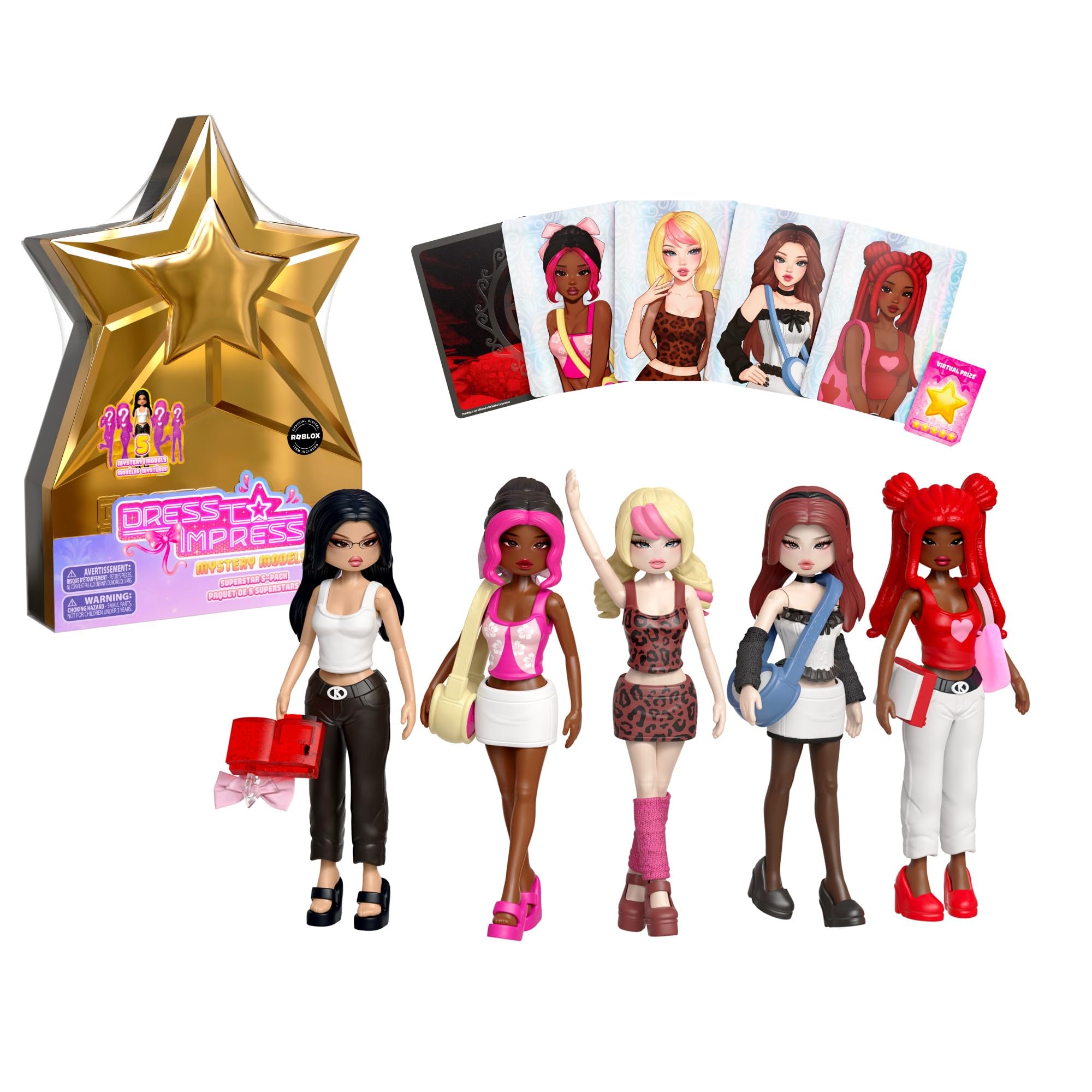 Amazon.com: PhatMojo Dress to Impress  Mystery Models  Superstar 5-Pack  Series 1  Star Storage Case Small Dolls  Blind Box Collectible Set   Includes DLC Code  Officially Licensed Toys : Toys & Games