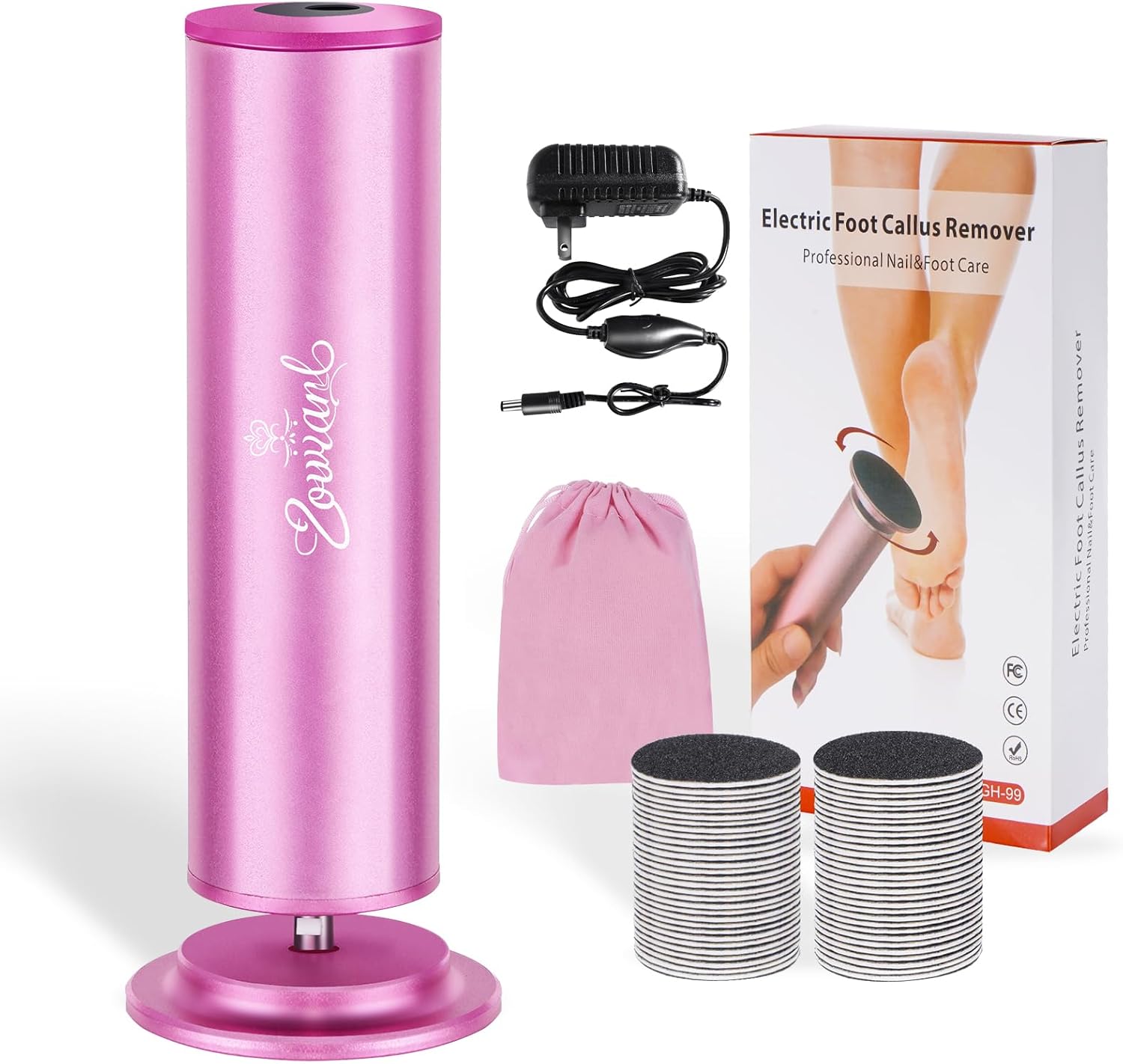 Electric Foot File Remover – Foot Callus Remover Professional Foot File & Sander, Adjustable Speed Pedicure Tool for Smooth Feet, Plug-in Calloused for Home & Salon Use