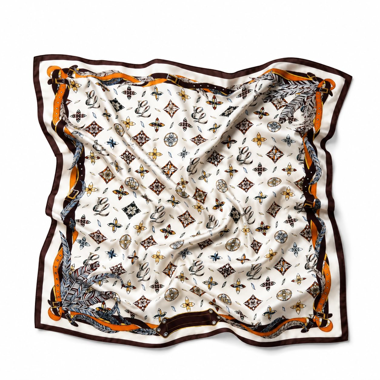 Reema Prints Fancy Silk Satin Bandana Multicolor (50X50cm)-image-6
