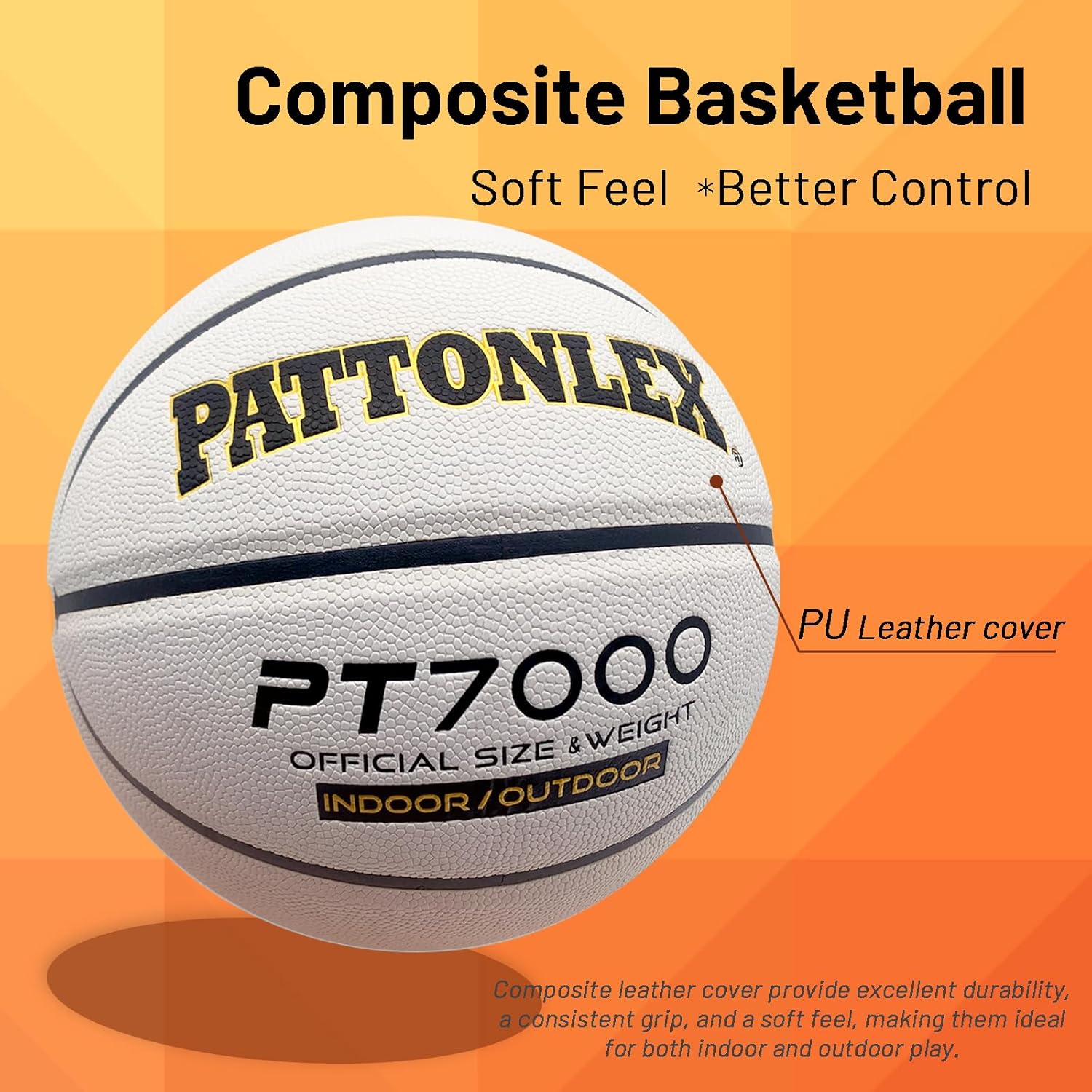 Basketball Ball – Official Size– Composite Leather Indoor/Outdoor Basketball for Men, Women & Girls, with Pump