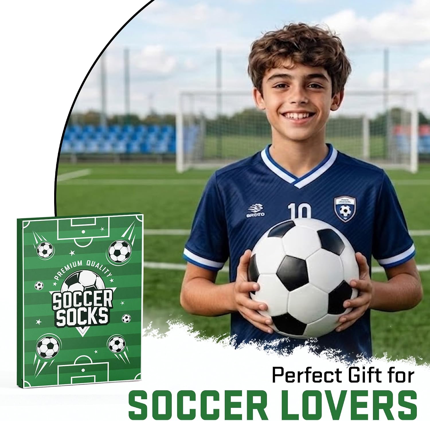 Kids Soccer Socks - Soccer Gifts for Boys 8-12 - Silly Socks for Kids, Men